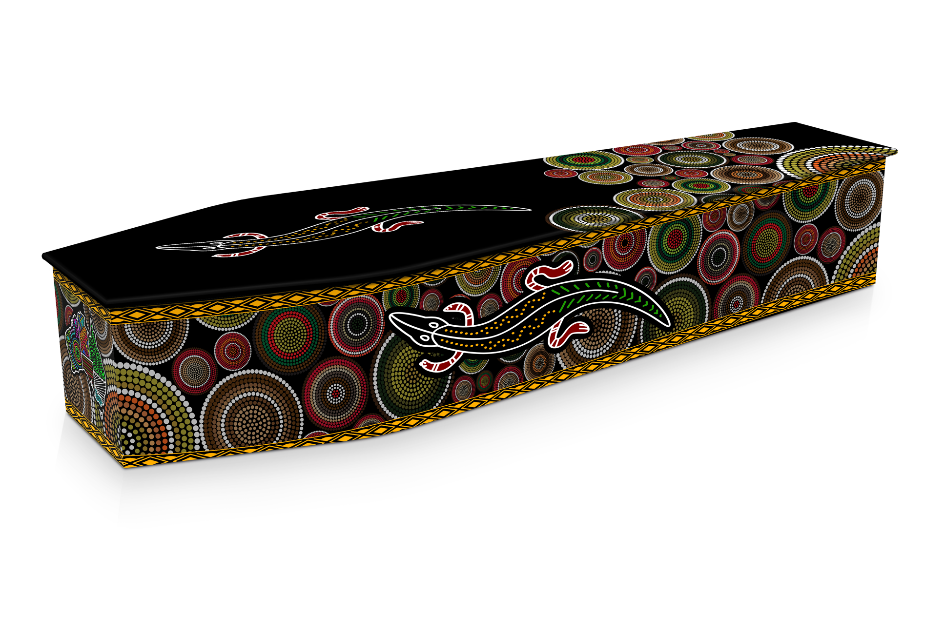 Black Lizard Dot Painting